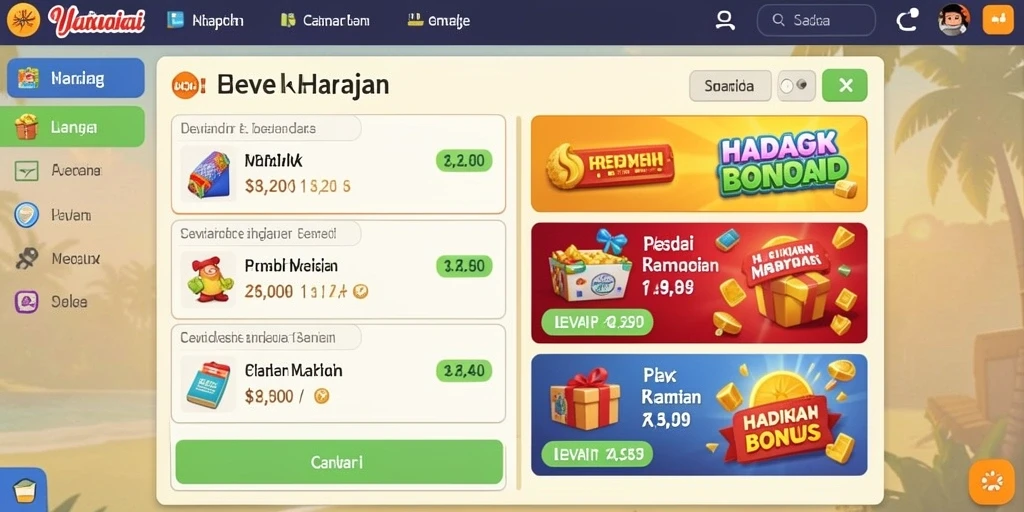 Menampilkan berbagai senjata dalam permainan